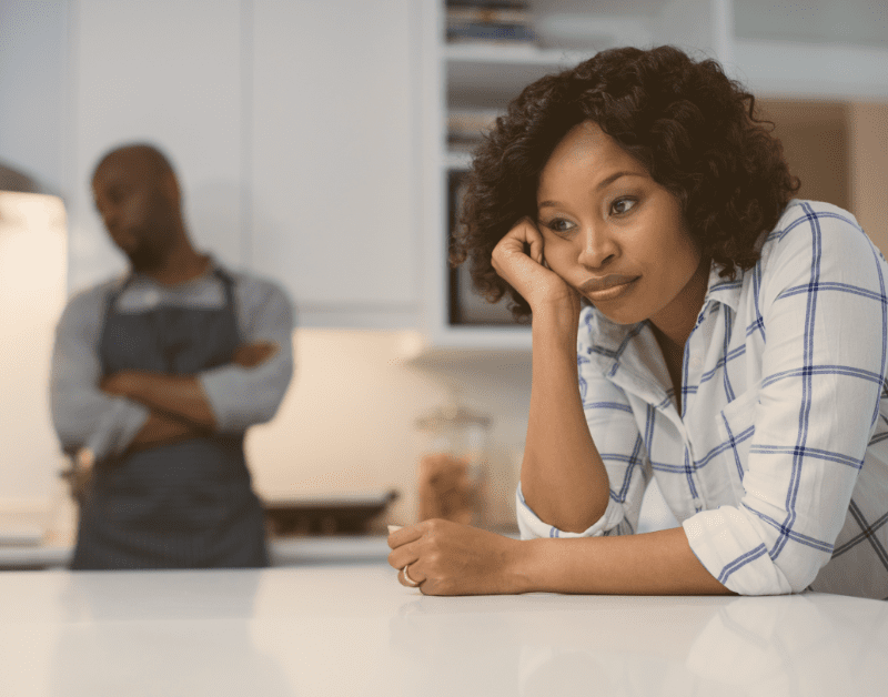 couple in kitchen separated